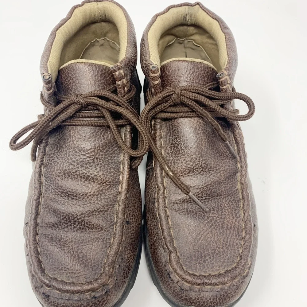 Twister Oakley Moccasins Youth Dark Brown Leather Size 2